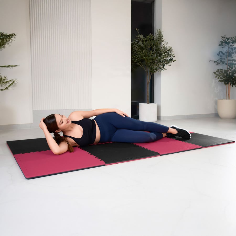 Mata puzzle EVA 2cm czarno/czer