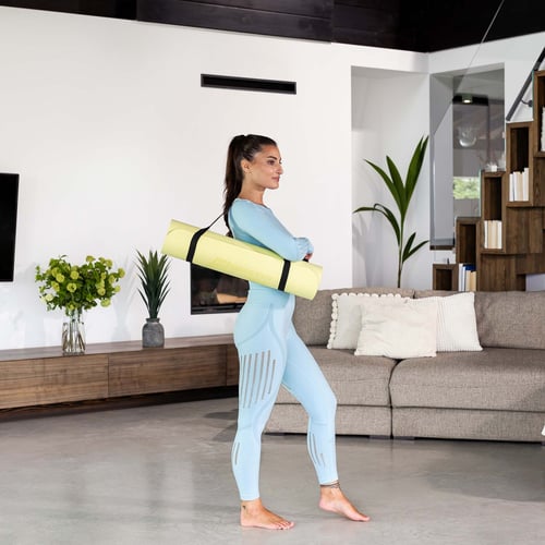 Mata fitness TPE 0,6 cm żółto/s