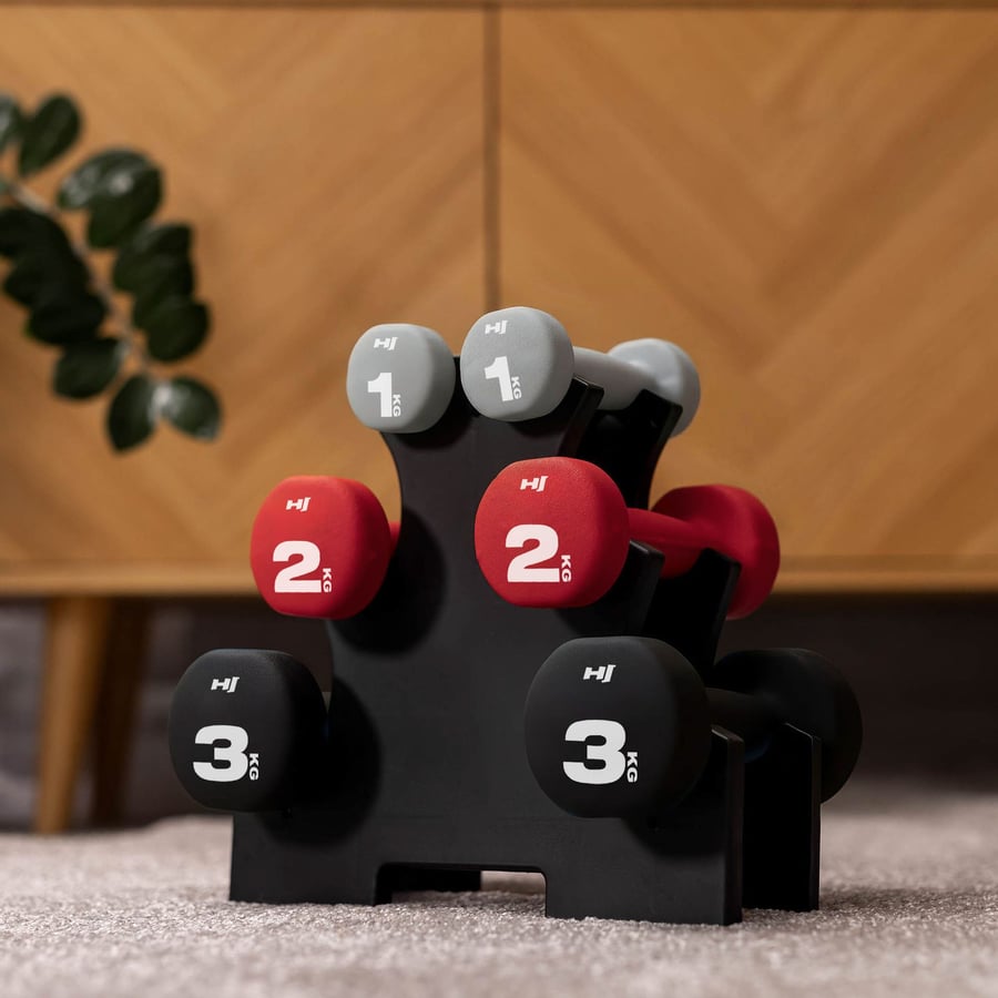 Zestaw hantelek winylowych okrą - 4