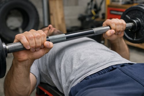 Správná šířka úchopu u bench pressu a pozice loktů: jednoduchý návod, jak uchopit činku pro začátečníky
