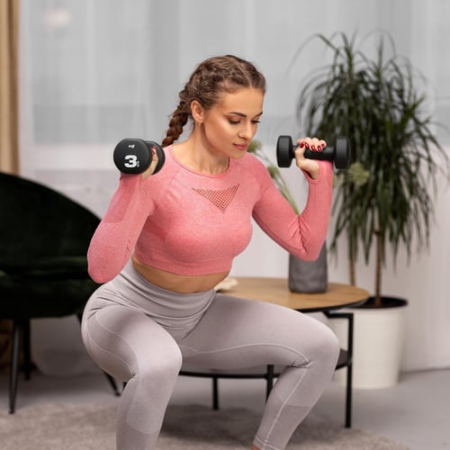 Zestaw hantelek winylowych okrą