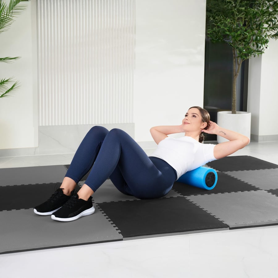 Mata puzzle EVA 2cm czarno/szar