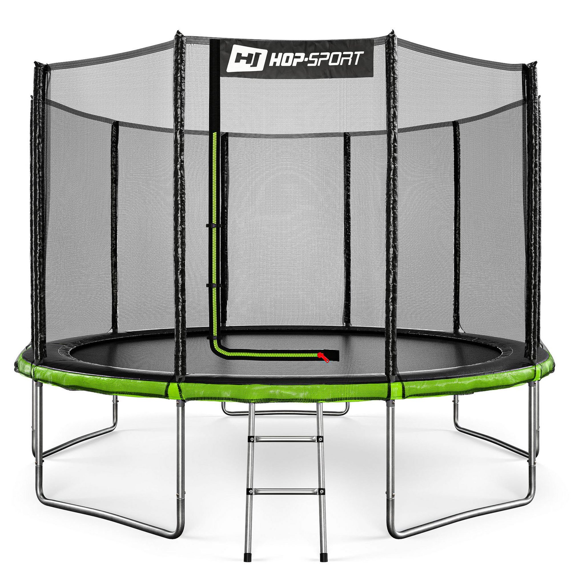 Zahradní trampolína 12ft (366cm) černo/zelená s vnější ochrannou sítí