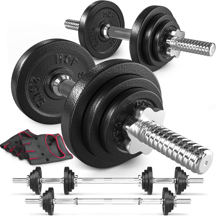 Cast Iron Dumbbell Set 2x10kg w - 0