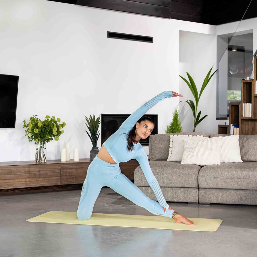 Mata fitness TPE 0,6 cm żółto/s